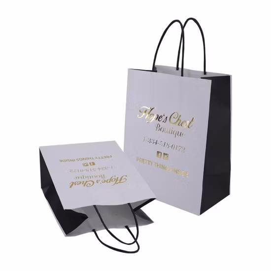 Sacola de comida para viagem personalizada Sacola de compras da moda Sacolas de papel kraft marrons